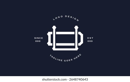 Monogram logo in circle shape with vector file 