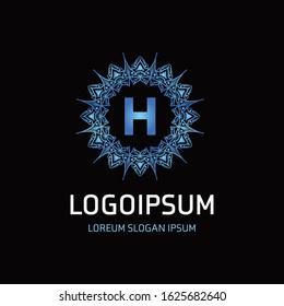 monogram logo with colorful letter