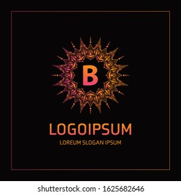 monogram logo with colorful letter