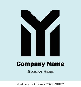 monogram logo concept letter m y vector illustration design