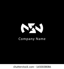 monogram logo, creative design, minimalist and simple NS letters with a black background. NS letter logo. Suitable for company logos and business logos, business cards