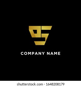 monogram logo. creative, elegant and professional DS letters with a golden color on a black background. DS letter logo. suitable for company logo and business logo names, business cards