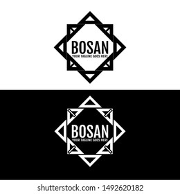 Monogram logo, creative, modern, elegent, unique logo design. vector illustration, tattoo, icon, symbol. square and circle logo. logotype.