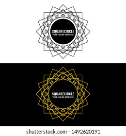 Monogram logo, creative, modern, elegent, unique logo design. vector illustration, tattoo, icon, symbol. square and circle logo. logotype.