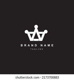 MONOGRAM logo crown ,3d modern logo for your brand