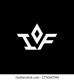 IF monogram logo with crown shape luxury style design template