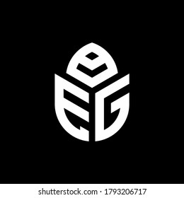 logotipo de monograma EG con forma de ciprés plantilla de diseño de estilo lujoso