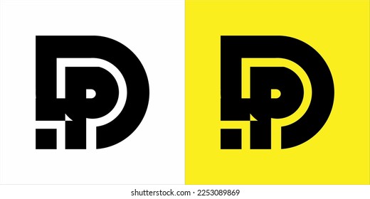 monogram logo D P I with black color and elegant white and yellow background