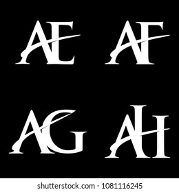 Monogram Logo design AE-AF-AG-AH
