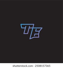 monogram logo design amazing esport style TE dinamyc line gaming concept letter