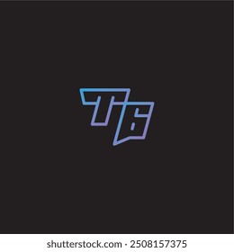 monogram logo design amazing esport style TG dinamyc line gaming concept letter
