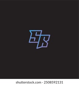 monograma logotipo design incrível esport estilo SR dinamyc linha game conceito carta