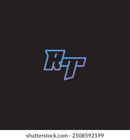 logo monogramme conception étonnant style d'esport RT dinamyc ligne de jeu concept lettre