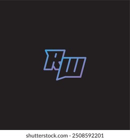 monograma de diseño de logotipo increíble estilo de deporte electrónico RW dinamyc línea concepto de juego carta