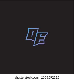monogram logo design amazing esport style QE dinamyc line gaming concept letter