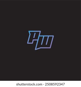 monogram logo design amazing esport style PW dinamyc line gaming concept letter