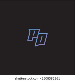 monograma logotipo design incrível esport estilo PO dinamyc line gaming conceito carta