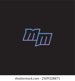 monograma de diseño de logotipo increíble estilo de deporte electrónico MM dinamyc línea concepto de juego carta