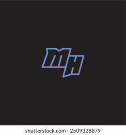 Monograma de diseño de logotipo increíble estilo de deporte electrónico MH dinamyc línea concepto de juego de carta