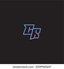 monogram logo design amazing esport style CR dinamyc line gaming concept letter