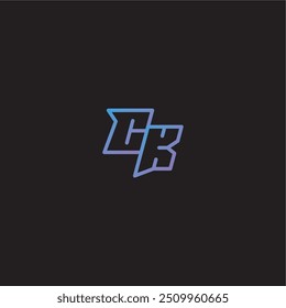 monogram logo design amazing esport style CK dinamyc line gaming concept letter