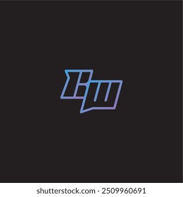 monogram logo design amazing esport style BW dinamyc line gaming concept letter