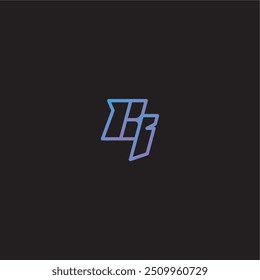 monograma logotipo design incrível esport estilo BI dinamyc line gaming conceito carta