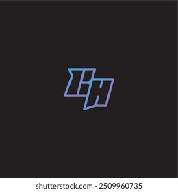monograma de diseño de logotipo increíble estilo de deporte electrónico BH dinamyc línea concepto de juego carta