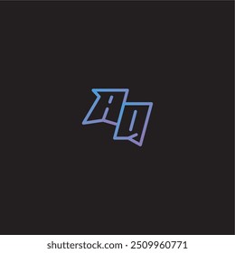 monograma de diseño de logotipo increíble estilo de deporte electrónico AQ dinamyc línea concepto de juego carta