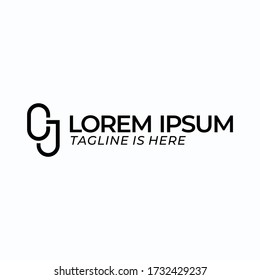 Diseño del logotipo de monograma con letras cj con un concepto minimalista.