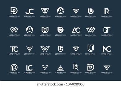 monogram logo design collection set