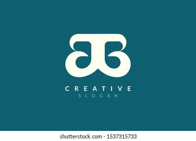 Monogram logo design combining letters A and B. Simple and modern vector design for business brand and product