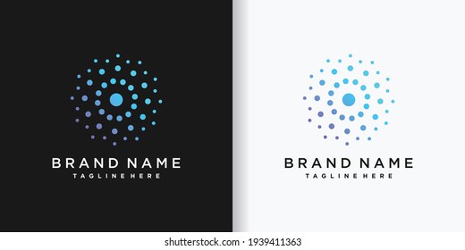 Monogram logo design with creative dot concept