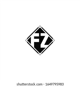 Monogram logo design with diamond square shape isolated on black colors and white background