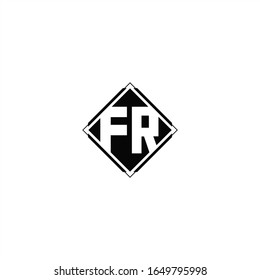Monogramm-Logo-Design mit quadratischer Form, einzeln auf schwarz-weißem Hintergrund