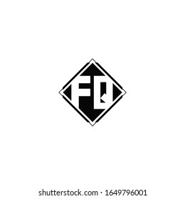 Monogramm-Logo-Design mit quadratischer Form, einzeln auf schwarz-weißem Hintergrund