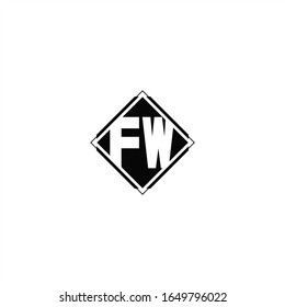 Monogramm-Logo-Design mit quadratischer Form, einzeln auf schwarz-weißem Hintergrund