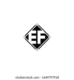 Monogram logo design with diamond square shape isolated on black colors and white background