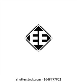 Monogram logo design with diamond square shape isolated on black colors and white background