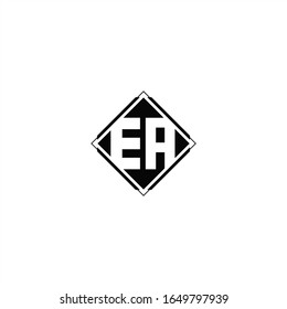 Monogram logo design with diamond square shape isolated on black colors and white background