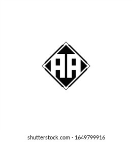 Diseño del logotipo de monograma con forma cuadrada de diamante aislada en colores negros y fondo blanco