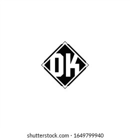 Monogramm-Logo-Design mit quadratischer Form, einzeln auf schwarz-weißem Hintergrund