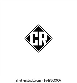 Monogram logo design with diamond square shape isolated on black colors and white background