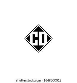 Monogramm-Logo-Design mit quadratischer Form, einzeln auf schwarz-weißem Hintergrund