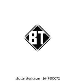 Monogram logo design with diamond square shape isolated on black colors and white background