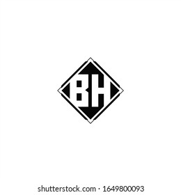 Monogramm-Logo-Design mit quadratischer Form, einzeln auf schwarz-weißem Hintergrund