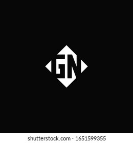 Monogram logo design with diamond square shape isolated on black background