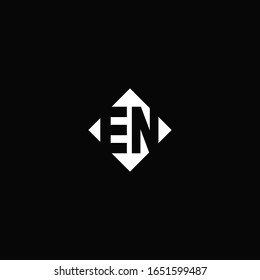 Monogram logo design with diamond square shape isolated on black background