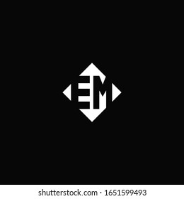 Monogram logo design with diamond square shape isolated on black background