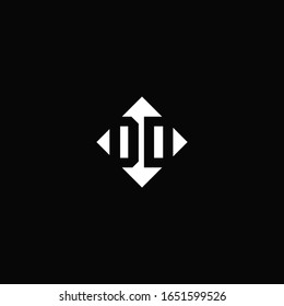 Diseño del logotipo de monograma con forma cuadrada de diamante aislada en fondo negro